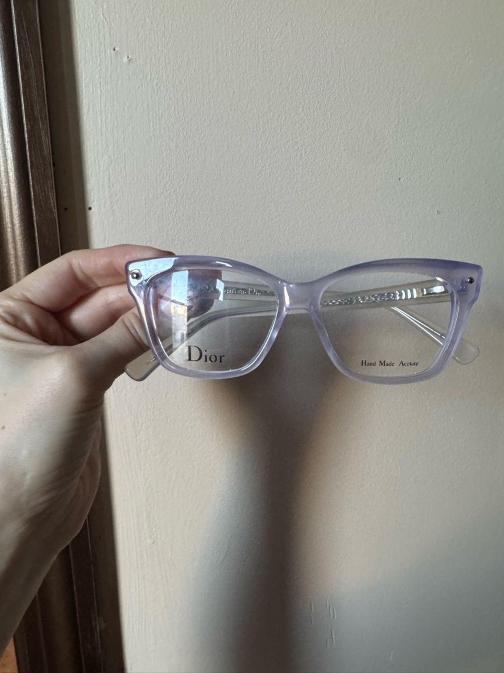 Dior Translucent Lavender Cat Eye Glasses vintage